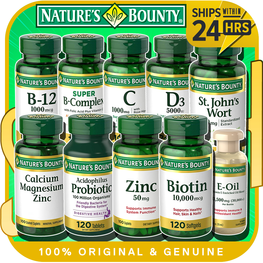 Nature's Bounty Calcium Magnesium Zinc Probiotic Iron Biotin Vitamin B