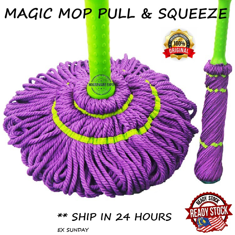 Magic Spinning Mops Set Twist Mop Water Locking Mop No Hand Wash Lantai