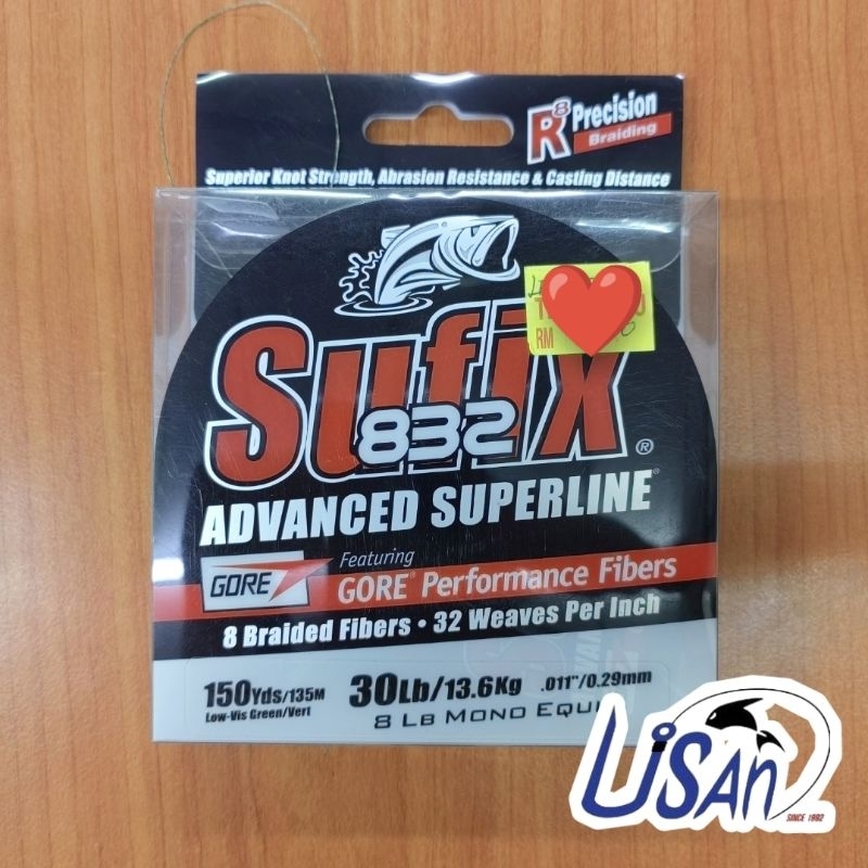 SUFIX 832 Advanced Superline x8 135m Braid Line Benang Tali