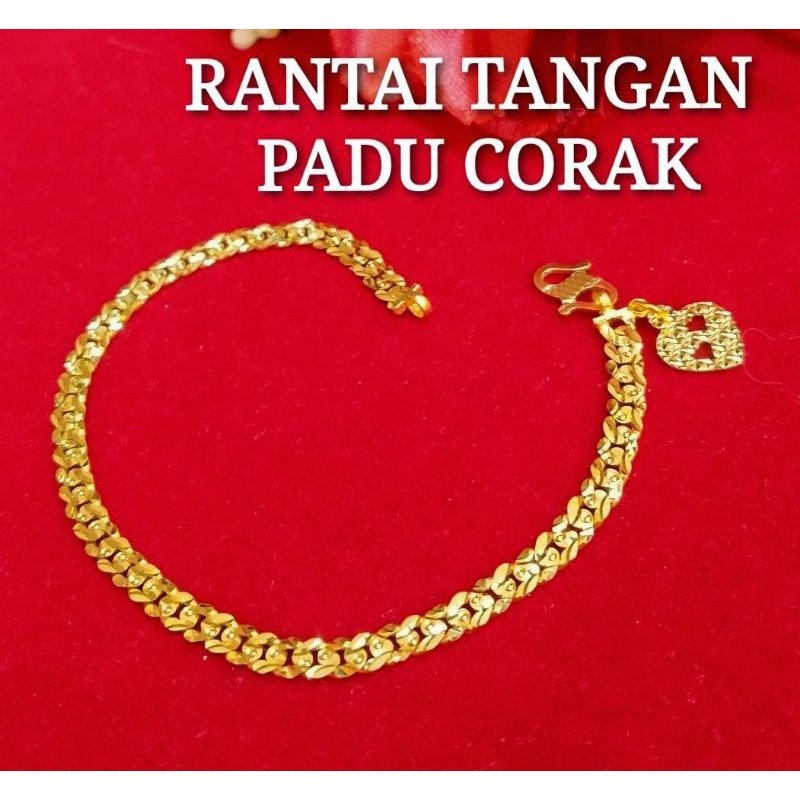 Rantai Tangan Padu Corak Emas 916 Tulen Shopee Malaysia