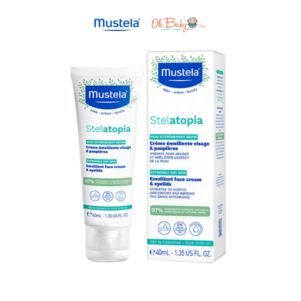 Mustela Stelatopia Emollient Face Cream & Eyelids Extremely Dry Skin