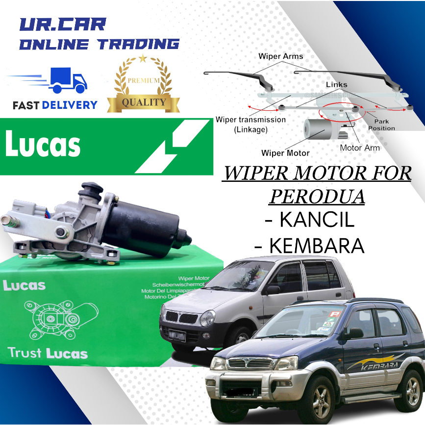 LUCAS WIPER MOTOR PERODUA KANCIL , KEMBARA 100 ORIGINAL PREMIUM