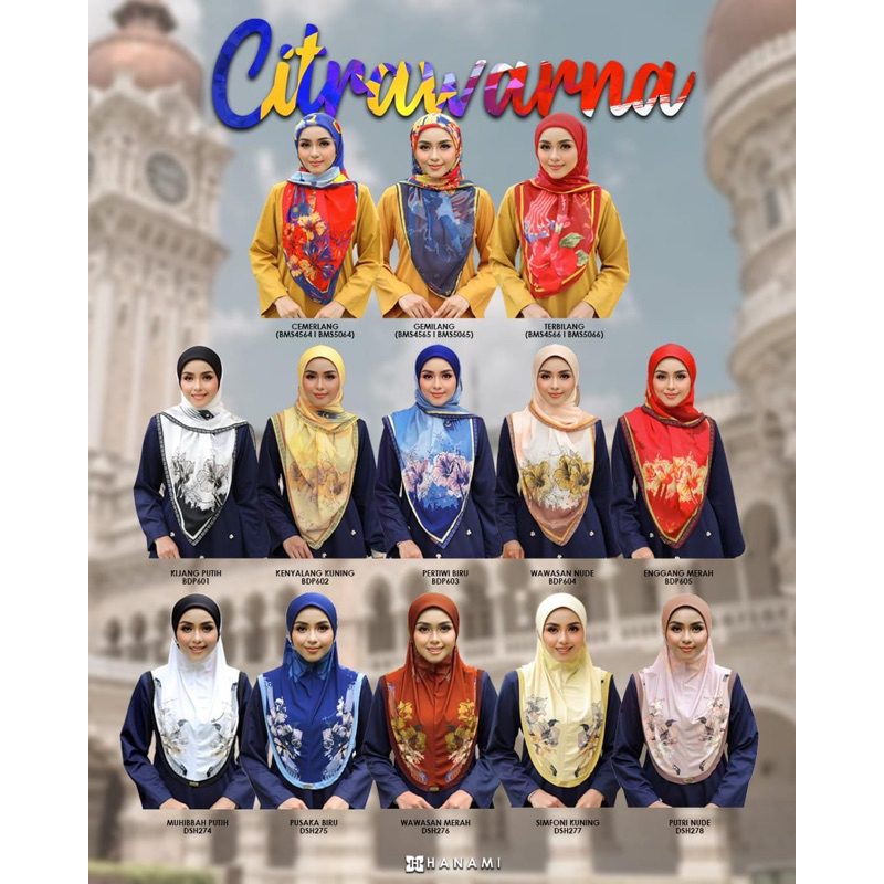 HANAMI MERDEKA Tudung sarung | Bawal Instant bidang 55” | bawal cotton ...