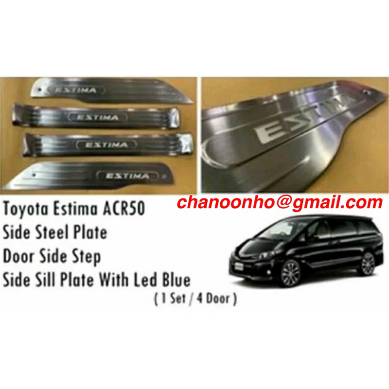 Toyota Estima ACR50 2006-2017 BLACK CHROME BLUE LED CAR Side Steel ...