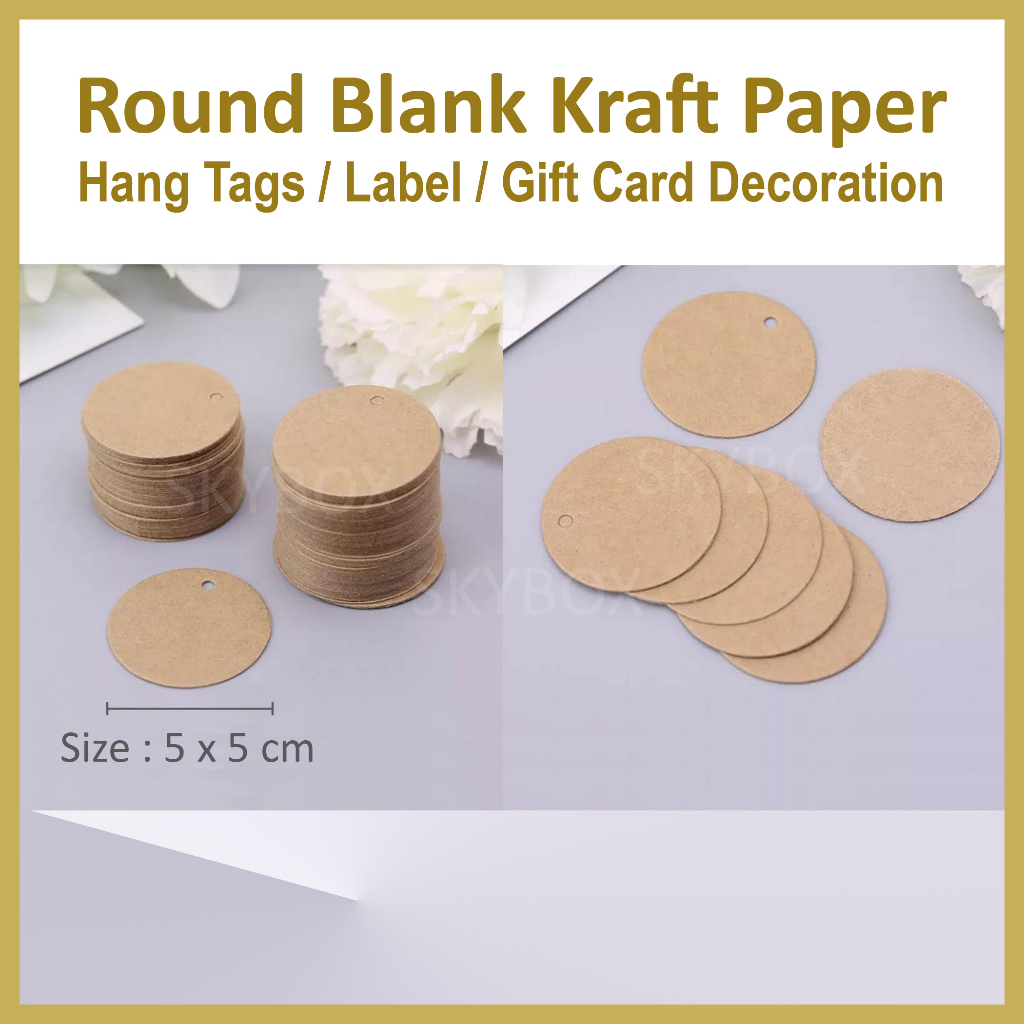 Round Kraft Paper Hang Tags Label Greeting Card Thank You Card Wedding