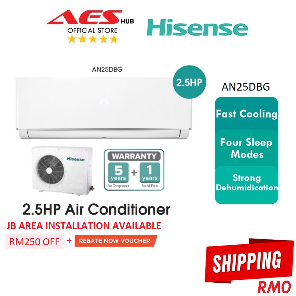 Free Shipping Hisense Aircond 25hp R32 Standard Non Inverter Air Conditioner Db Series An25dbg 6600