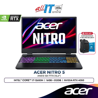 Acer Nitro 5 AN515-58-777X 15.6" Gaming Laptop (Intel® Core™ i7-12650H | 16GB | 512GB SSD | NVIDIA RTX™ 4050 6G)