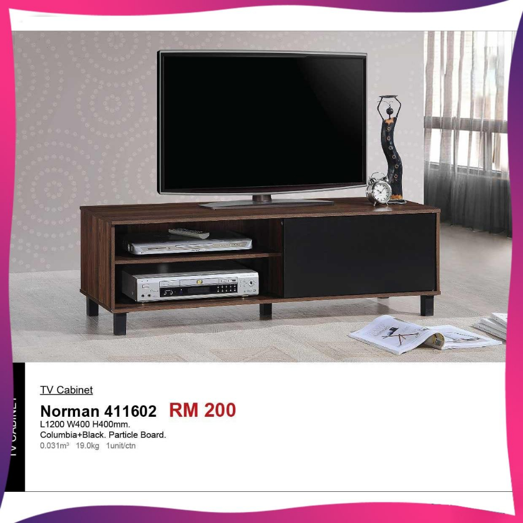 Natalie 4-Feet Solid TV Cabinet Display Cabinet Living Hall Cabinet L1200MM  X W400MM X H400MM | Shopee Malaysia