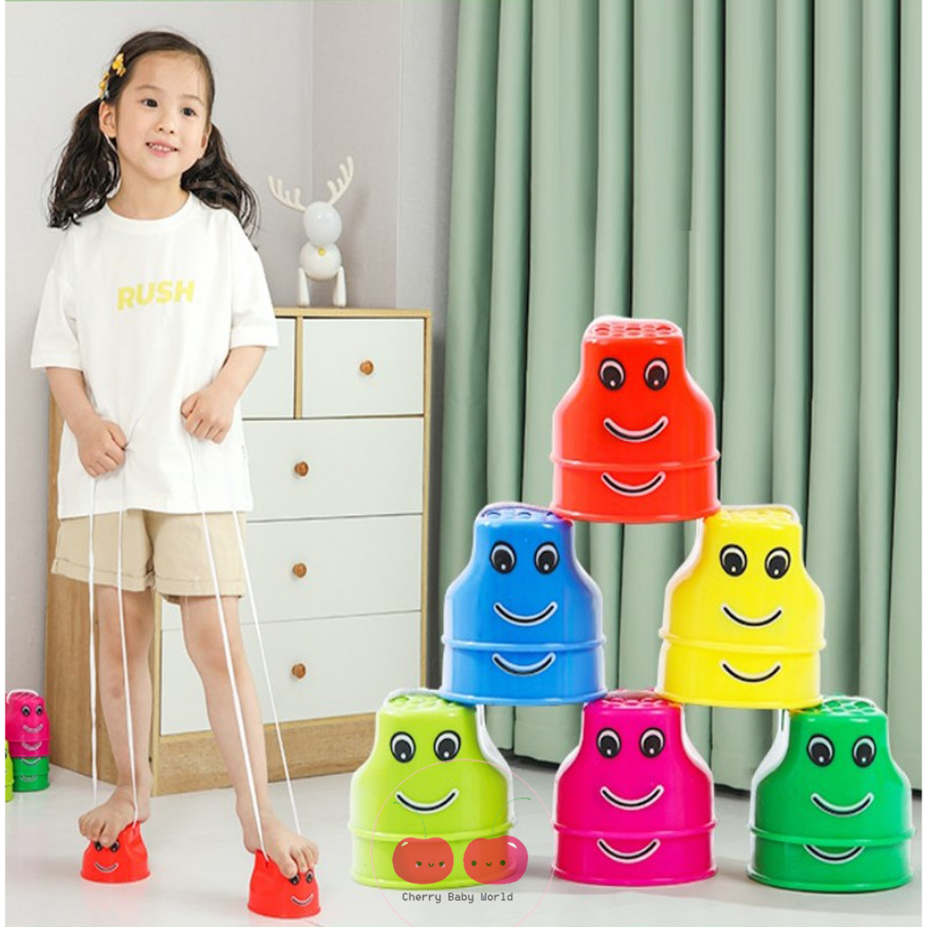 2pcs Walking Stilt Jumping Stilt Balancing Stilts Stepping Cup Children