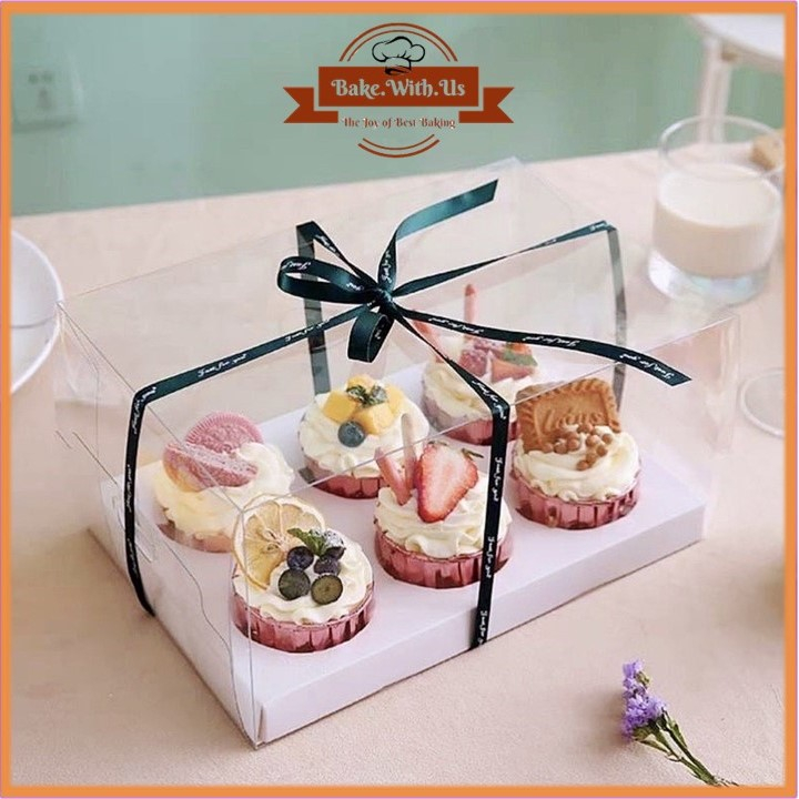 FunCakes Cupcake Box Mit Sichtfenster & Einsatz - 6er Oder 15 Mini, Holzoptik, 24x16x8 Cm