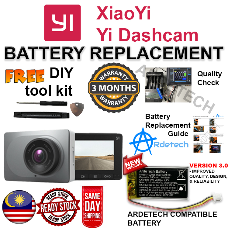 YI smart dash-cam battery replacement 