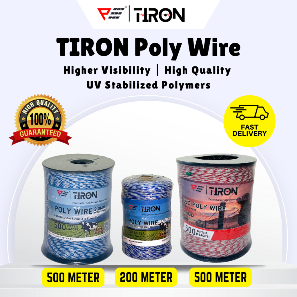 Pro Fence Tiron Polywire 500M 200M Polyrope Electric Fence Wire Poly