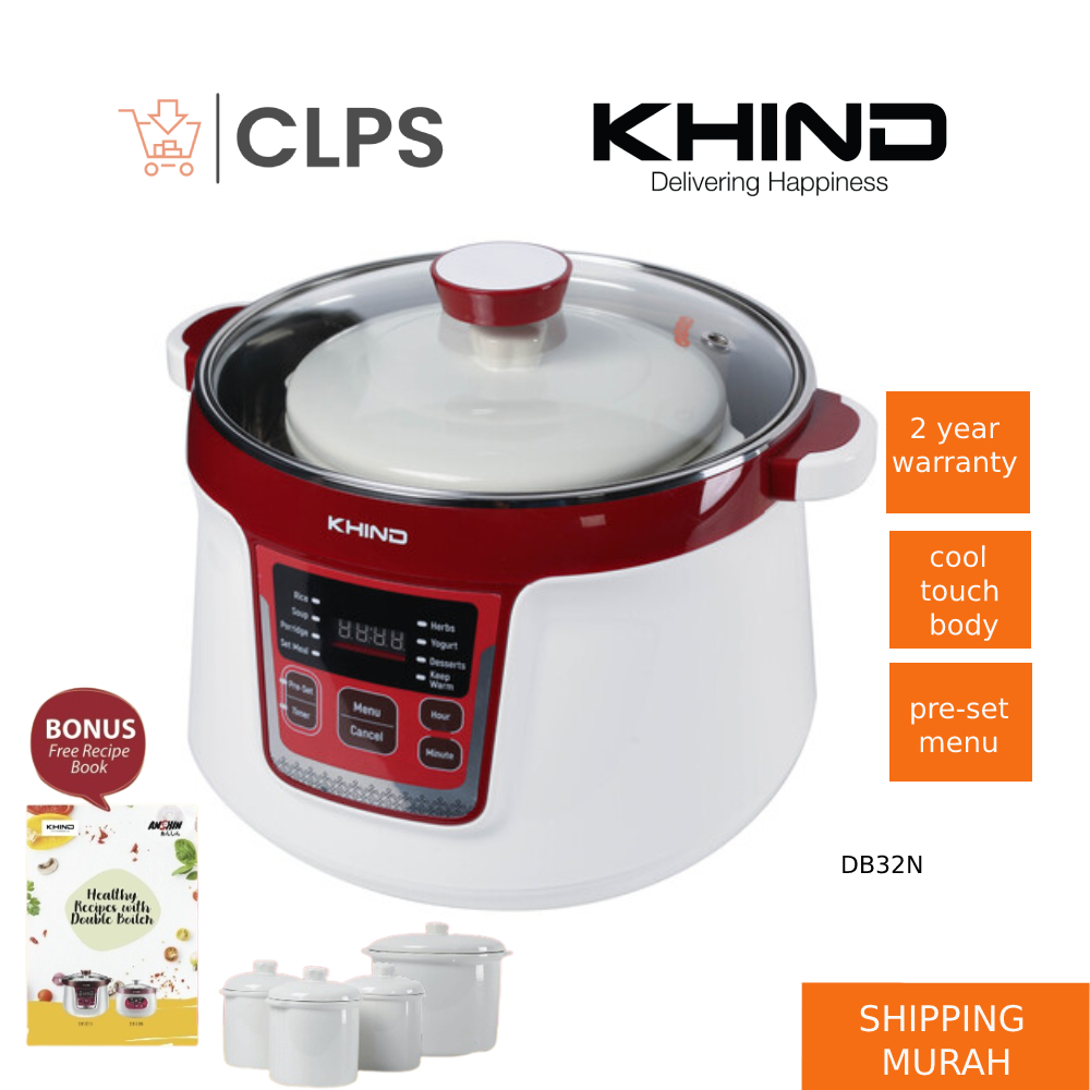 Khind DB18N DB32N Double Boiler Multi Function Cooker Steamer Shopee