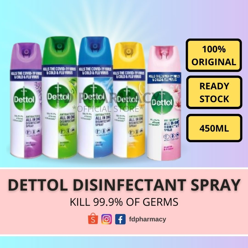 [READY STOCK] Dettol Disinfectant Spray Lemon Breeze 450ml Shopee Malaysia