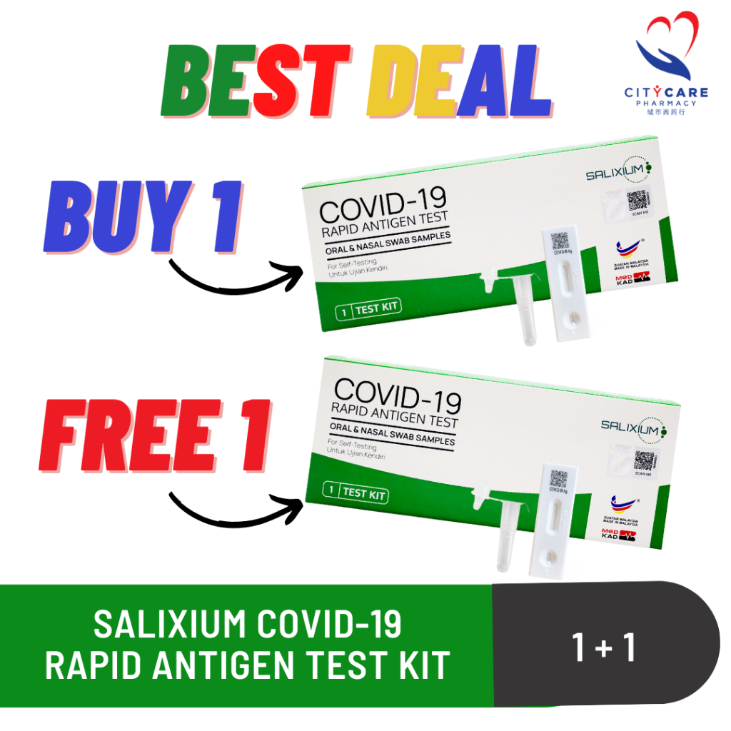 [BUY 1 FREE 1] SALIXIUM Covid19 Rapid Antigen Test Kit 1's Shopee