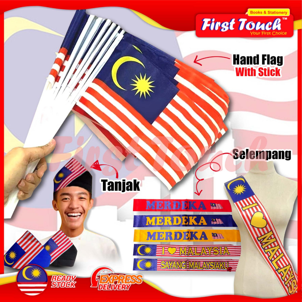 Hand Flag Malaysia Bendera Tangan Malaysia Selempang Tanjak Merdeka 3 X6 6 X12 Jalur Gemilang