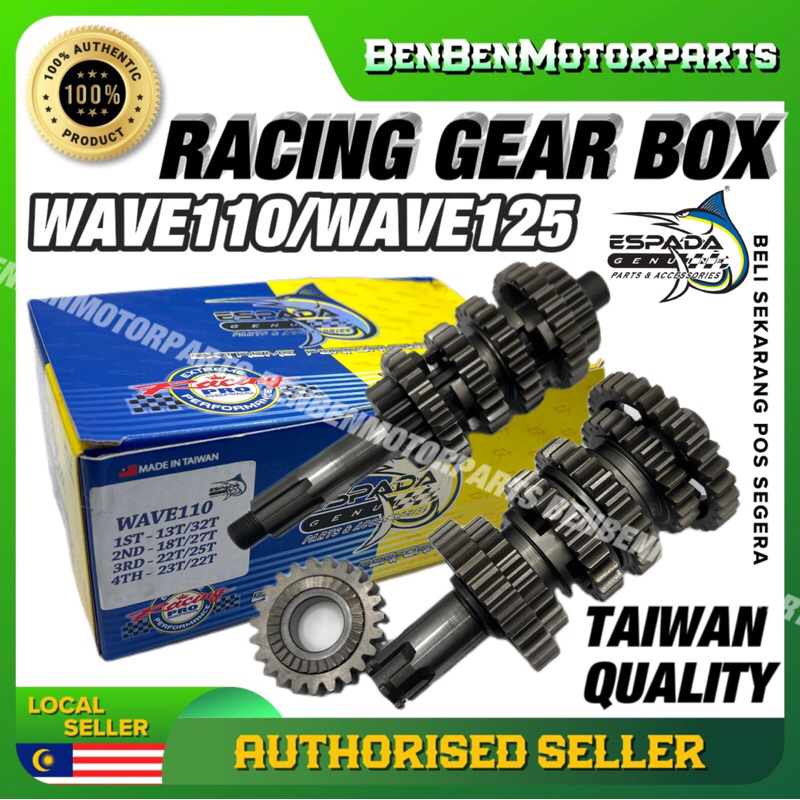 GEAR BOX SET RACING HONDA EX5 / DREAM / WAVE125 / WAVE110 100 ORIGINAL
