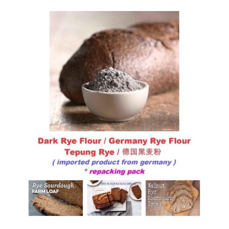 Dark Rye Flour 1kg / Germany Rye Flour / Tepung Rye / 德国黑麦粉 | Shopee ...