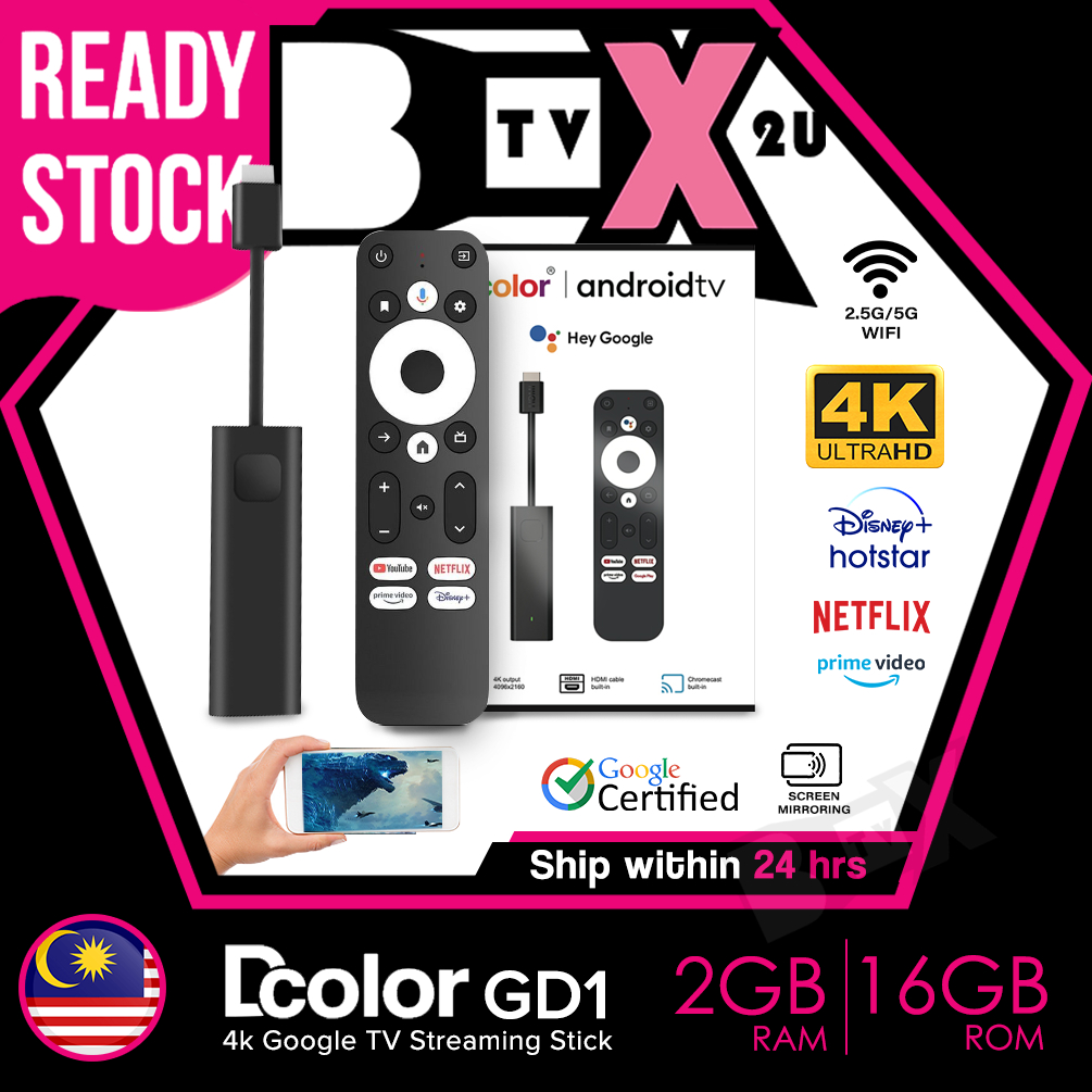 New Dcolor GD1 4K | Google Android TV Stick | 16GB ROM | 2GB RAM ...