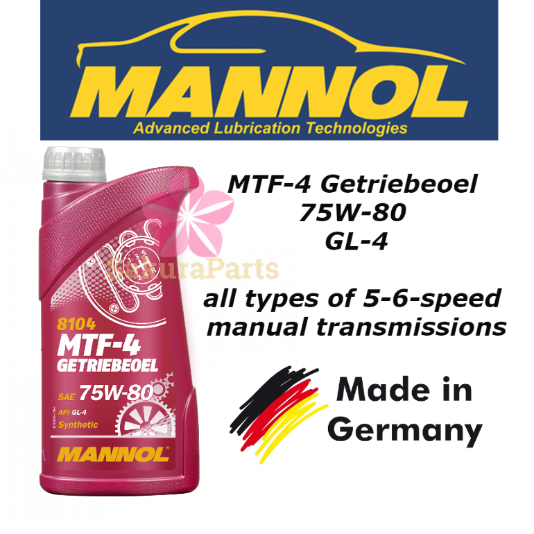 MANNOL 8104 MTF-4 Getriebeoel 75W-80 GL-4 Manual Gear Oil 1L (MADE IN ...