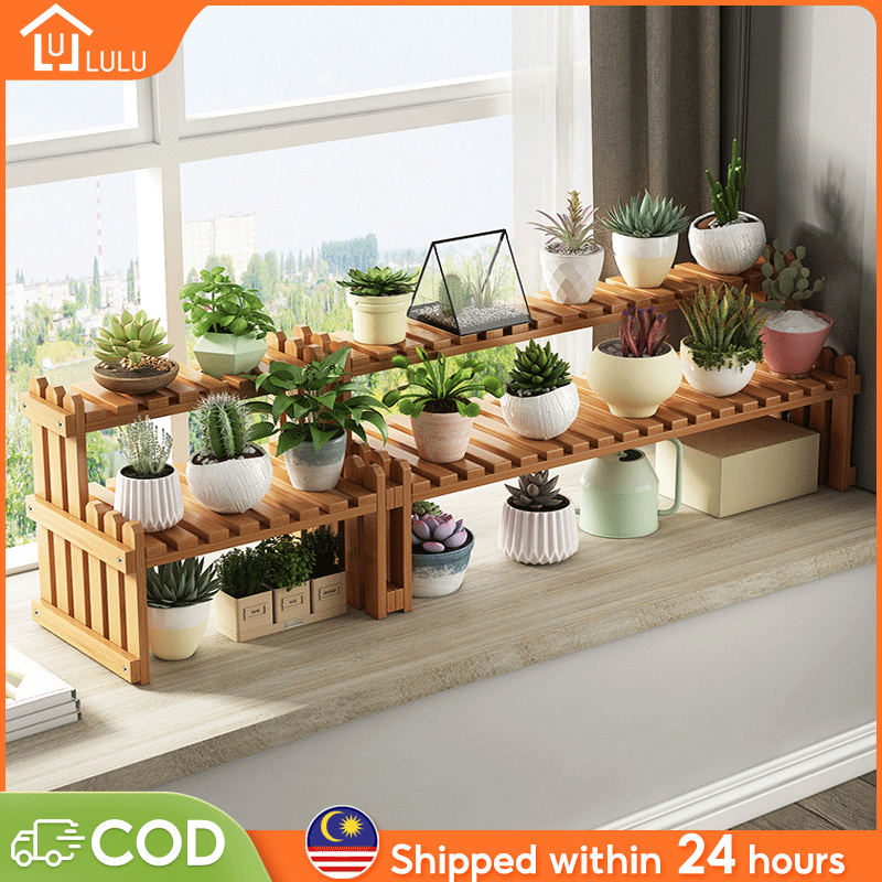 1/2 Tiers Desk Flower Pot Desktop Small Flower Rack Indoor Balcony ...