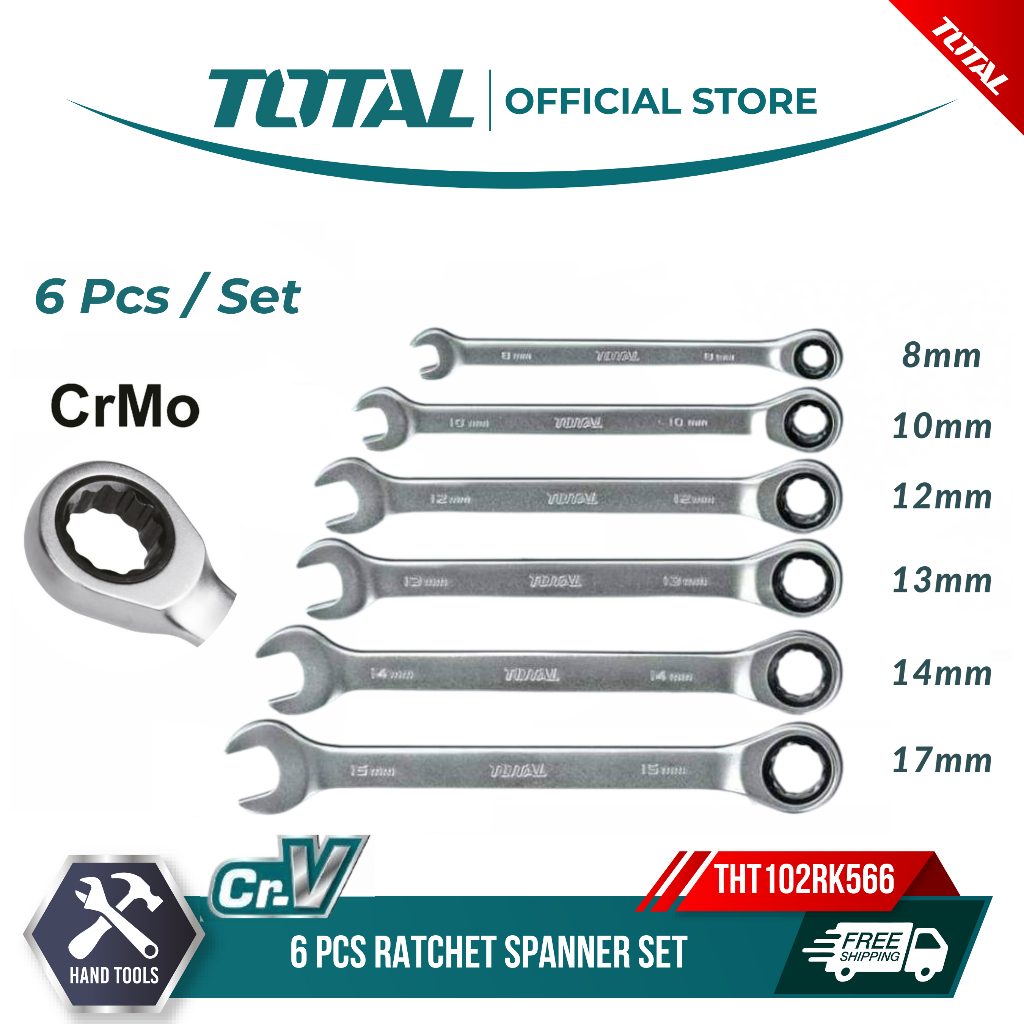 Total 6 Pcs Ratchet Spanner Set THT102RK566 | Shopee Malaysia