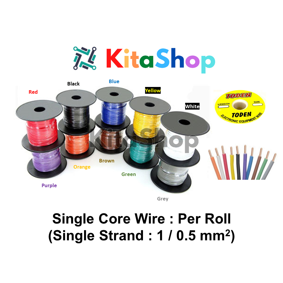 Single Core Wire : Per Roll (Single Strand : 1 / 0.5 mm2) | Shopee Malaysia