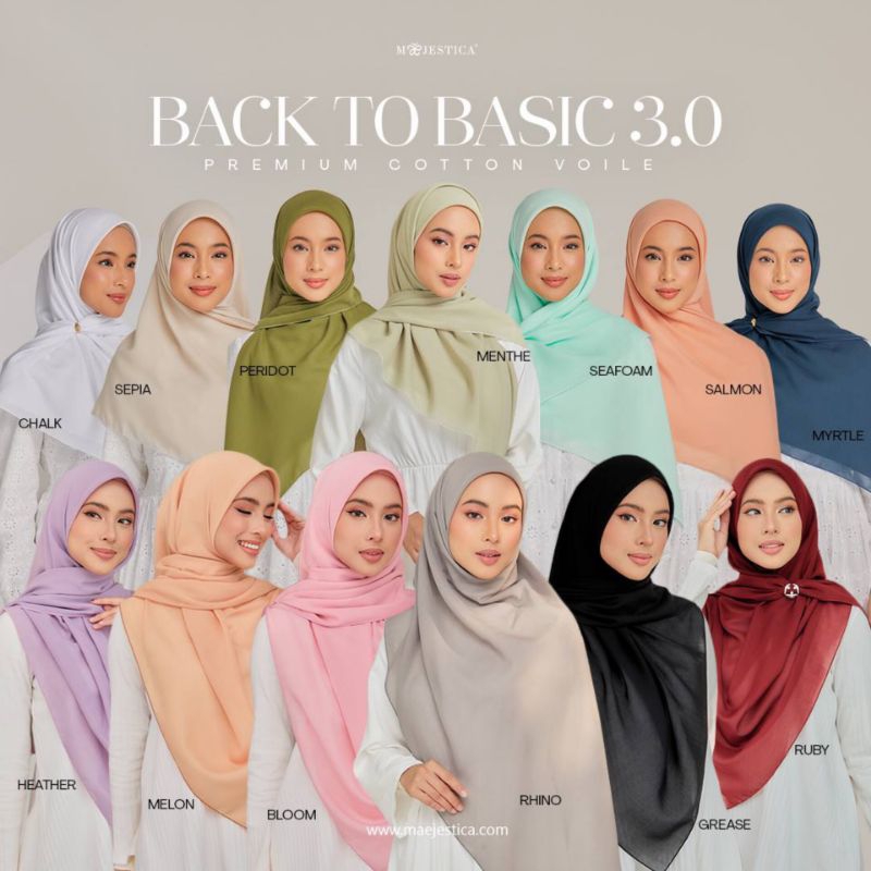 MAEJESTICA RAYA 2023 TUDUNG BAWAL SQUARE LABUH BUCU TAJAM KOSONG/PLAIN ...