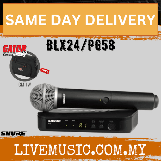 Shure BLX24/PG58 Wireless Handheld Microphone System with Free GM1W