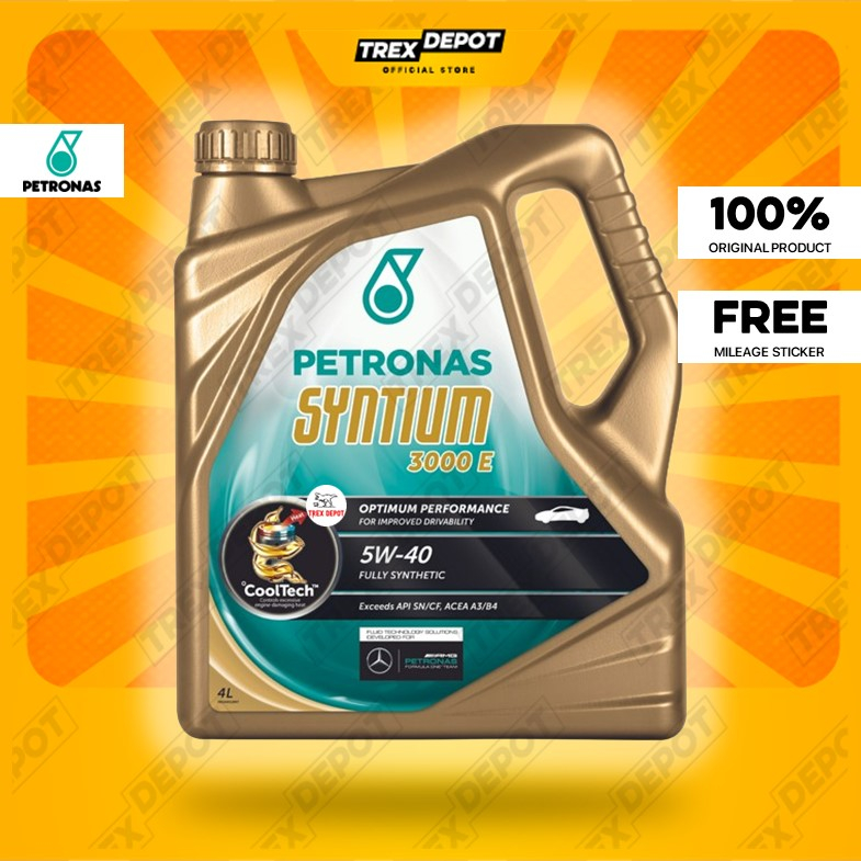 PETRONAS Syntium 3000E Fully Synthetic Engine Oil 5W40 (4L) | Shopee ...