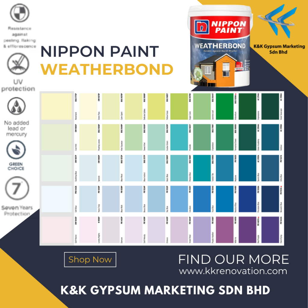 1LITER WEATHERBOND NIPPON PAINT 1L , CAT RUMAH NIPPON PAINT Shopee Malaysia