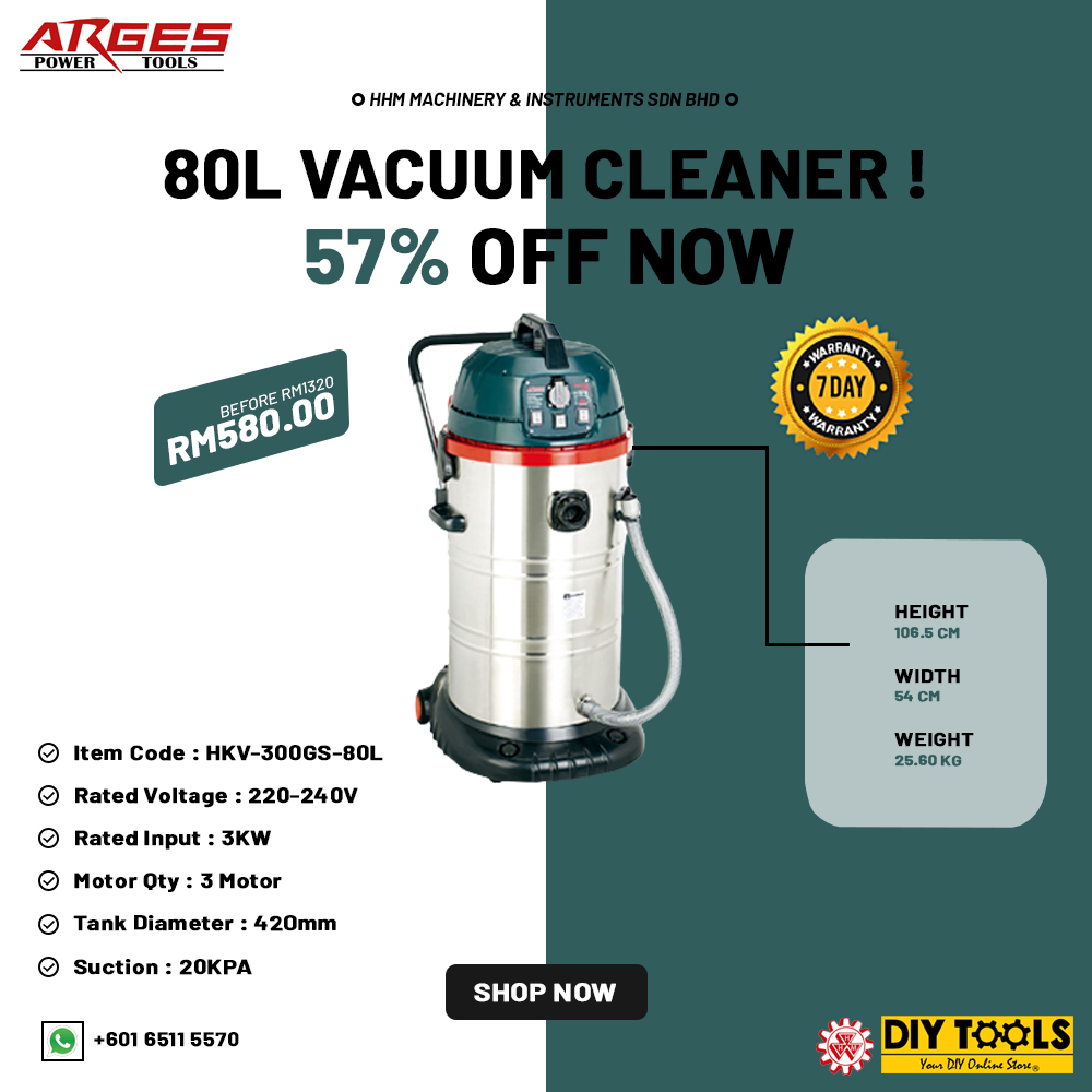 [𝐂𝐋𝐄𝐀𝐑𝐀𝐍𝐂𝐄 𝐒𝐀𝐋𝐄] 𝐀𝐑𝐆𝐄𝐒 60 Liter Wet and Dry Vacuum Cleaner (HKV300GS