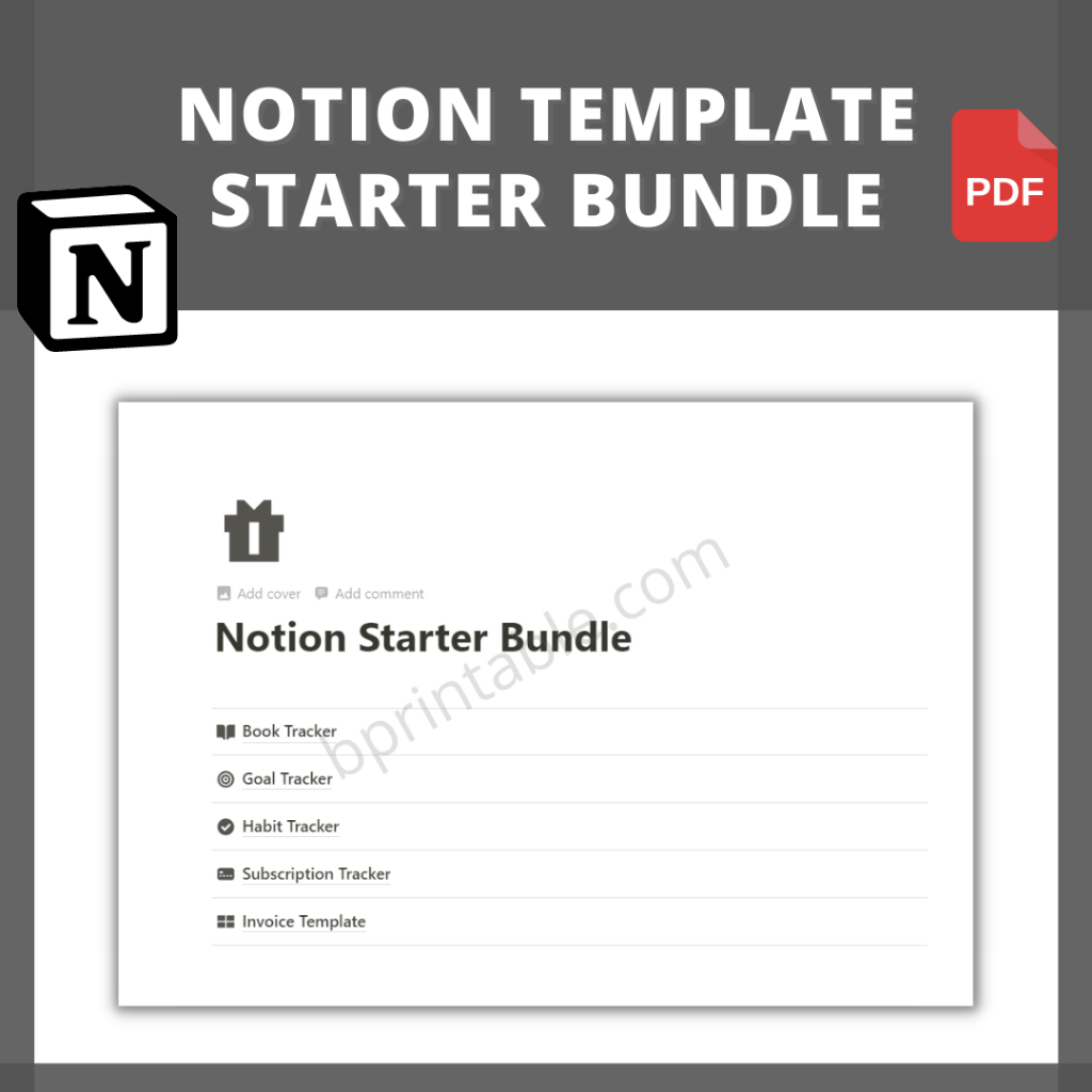 Notion Template Starter Bundle Goal Tracker Book Tracker Habit Tracker ...