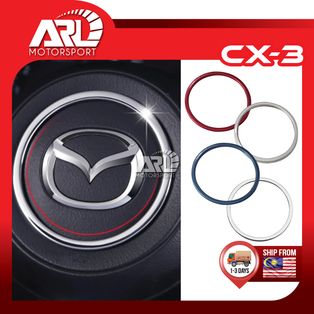 Mazda CX-3 CX3 DK 2015-2025 Steering Ring Lining Red Blue Silver Chrome ...