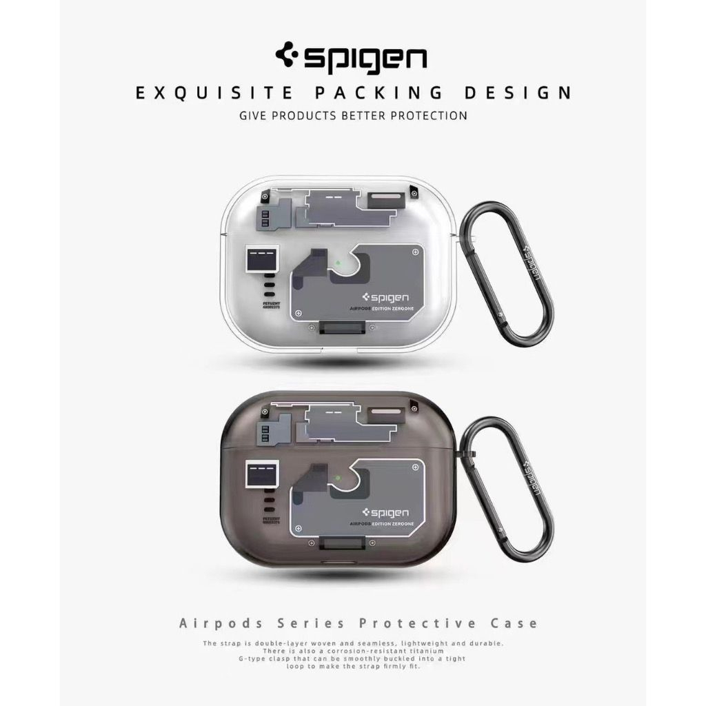 Spigen Ultra Hybrid Zero One Silicon Case with Hook for Airpods Pro 2