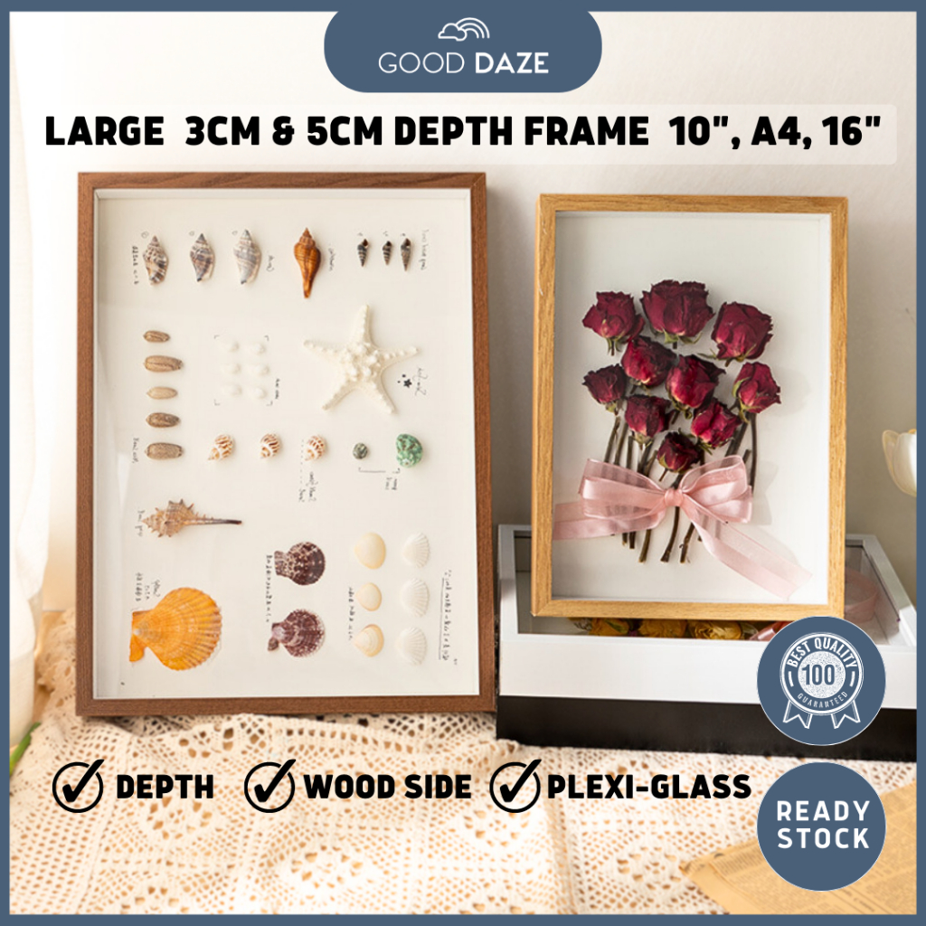 GOOD DAZE Large 3D Flower Hollow Frame Box A4 30x40 3cm Frame 中空3厘米大相框 ...