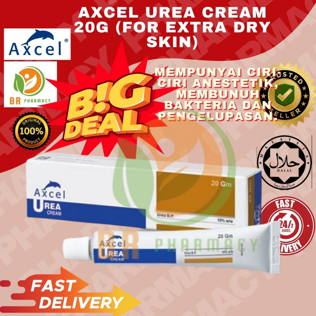 Axcel Urea cream 10 w/w 20g krim untuk kulit sensitif (mengelupas, bersisik) Shopee Malaysia