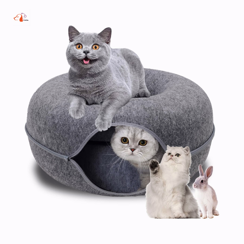 Pet Cats Tunnel Interactive Play Toy Cat bed Dual Use Indoor Toy Felt