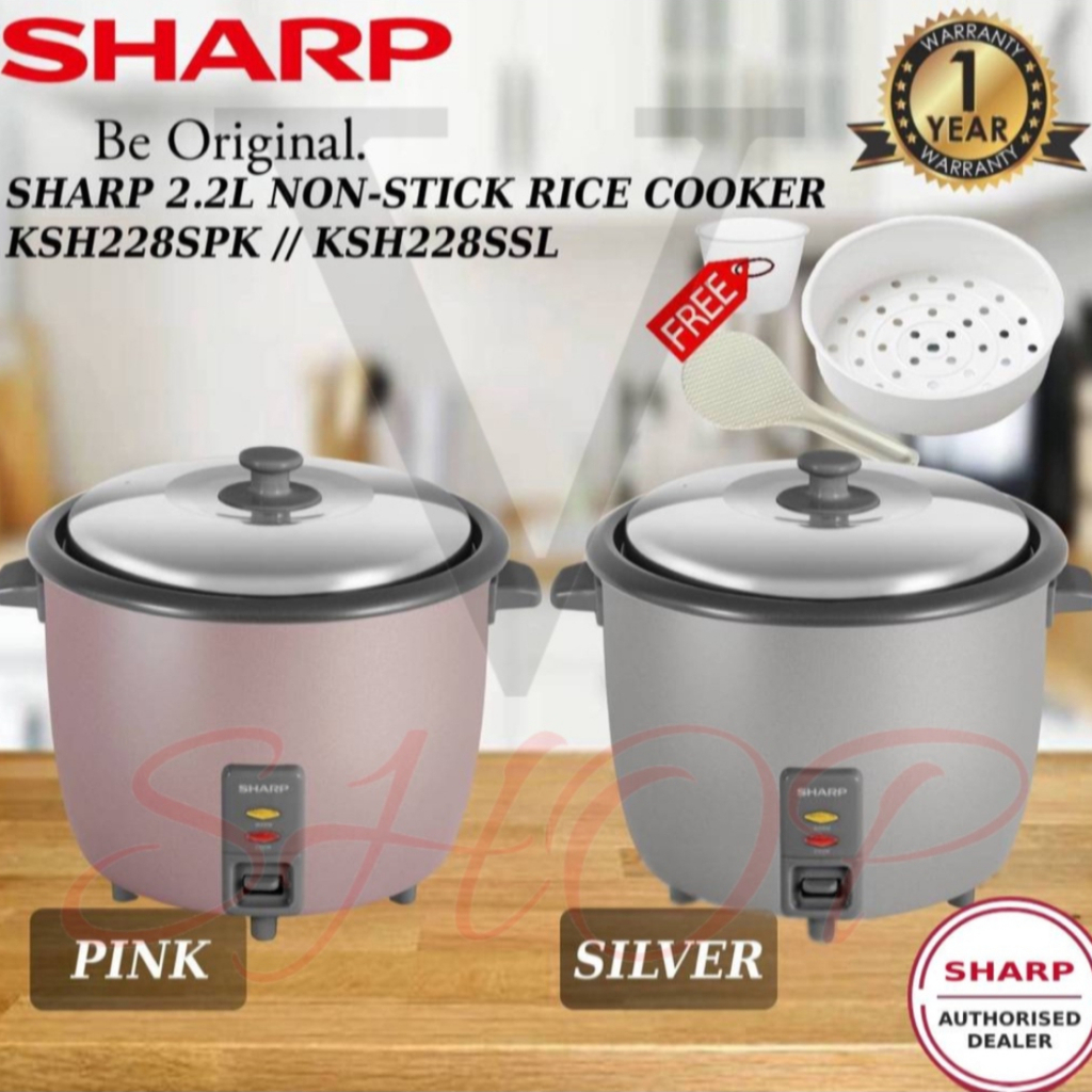 SHARP 2.2L NON-STICK INNER POT RICE COOKER KSH228SPK//KSH228SSL ...