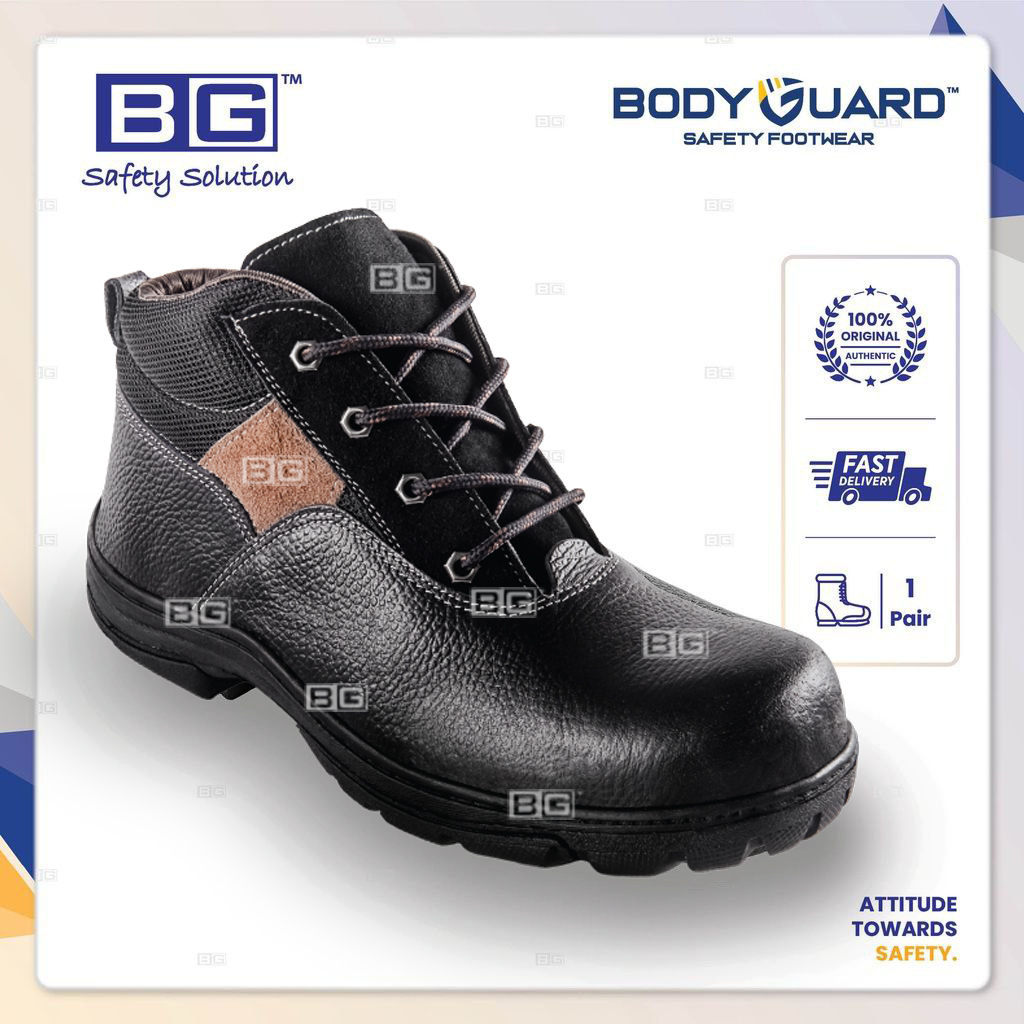 (1 Pair) BODYGUARD BG503 Mid Cut Safety Shoes / Foot Protection / Steel ...