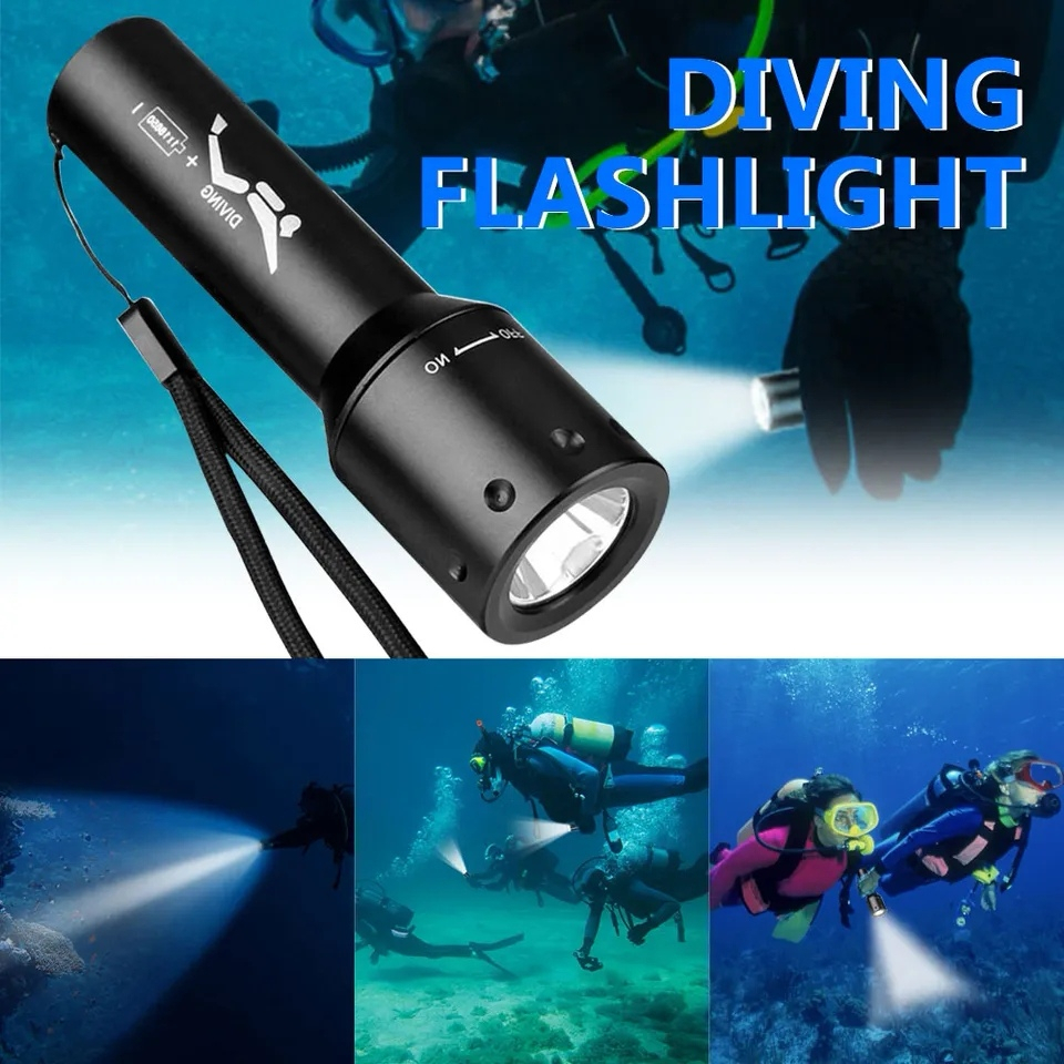 Diving Flashlight Battery 18650 High Power Diving Torch Light