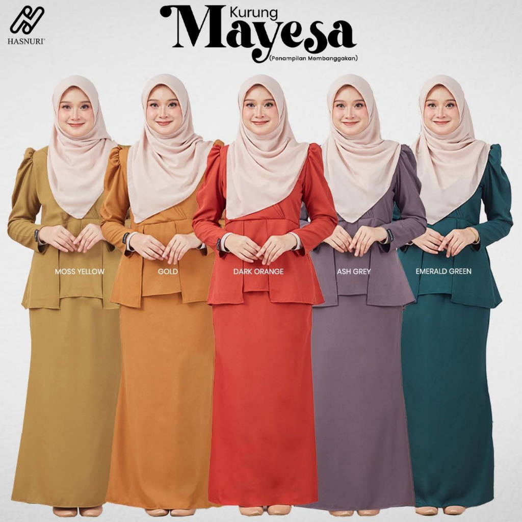 HASNURI MAYESA KURUNG MINI MODEN PEPLUM FISHTAIL WUDHU FRIENDLY KURUNG ...