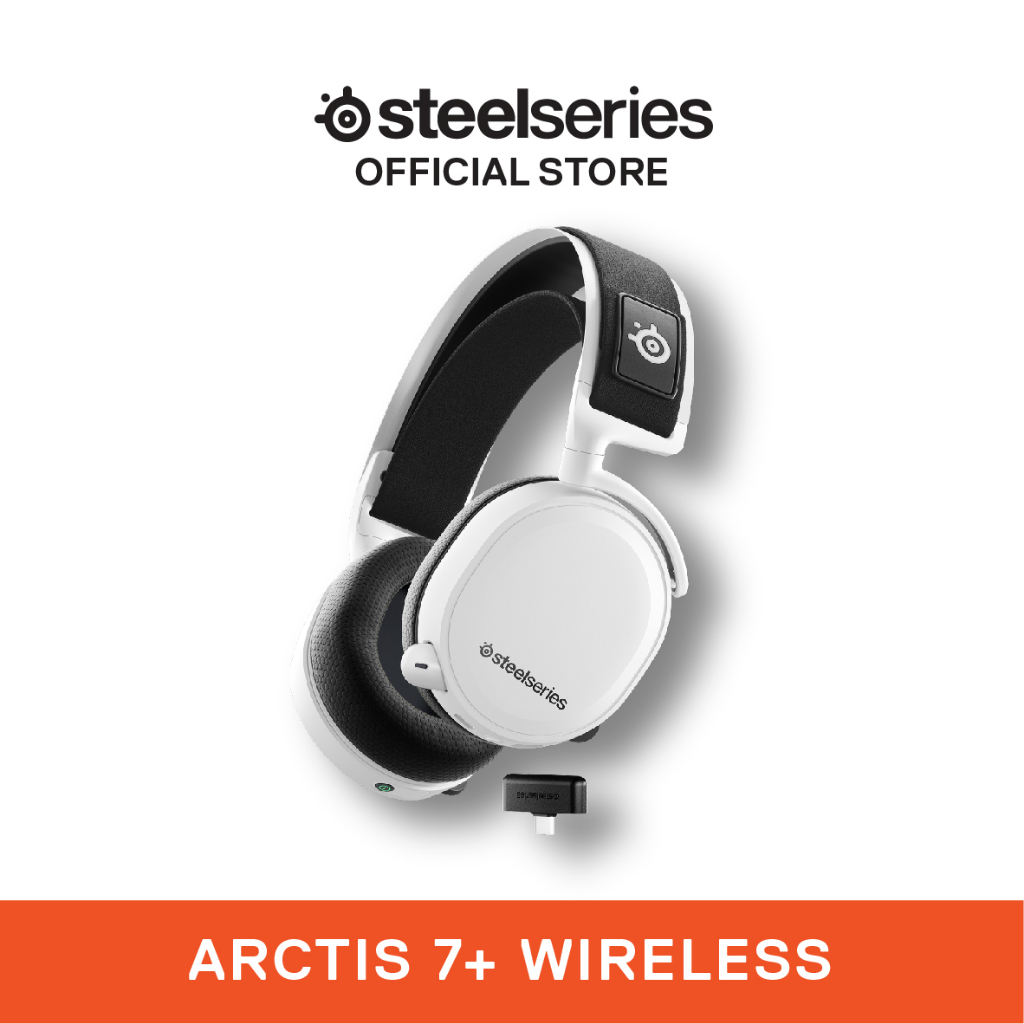 SteelSeries Arctis 7 Wireless 7.1 Sonar Gaming Headset 2.4GHz USB C Wireless Surround Sound Headphone White 61461