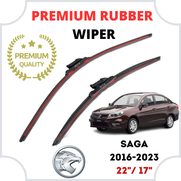 PROTON SAGA VVT ( 20162023 ) PREMIUM QUALITY RUBBER WIPER BLADE (2PCS