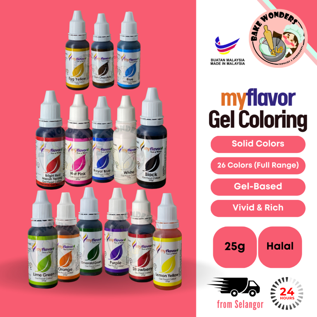 Myflavor Gel Food Colour/Pewarna Gel Makanan/Food colouring/Edible gel