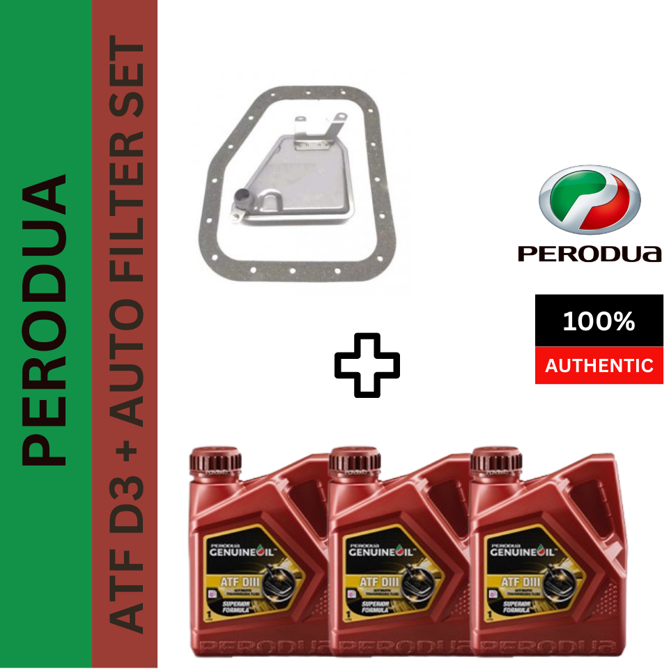 GENUINE PERODUA ATF D III D3 (3 TINS)+ AUTO FILTER SET GEARBOX