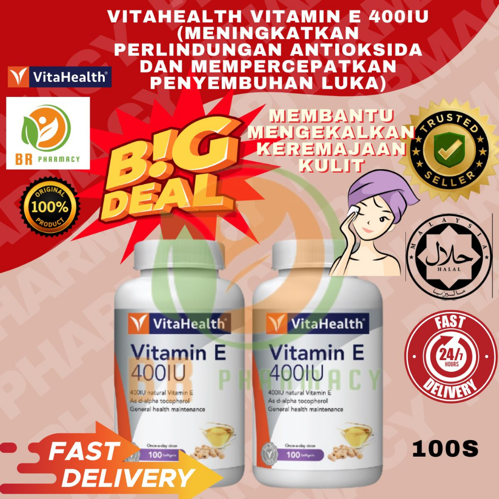 Vitahealth Vitamin E 400IU 100's (Exp: 07/2024) | Shopee Malaysia