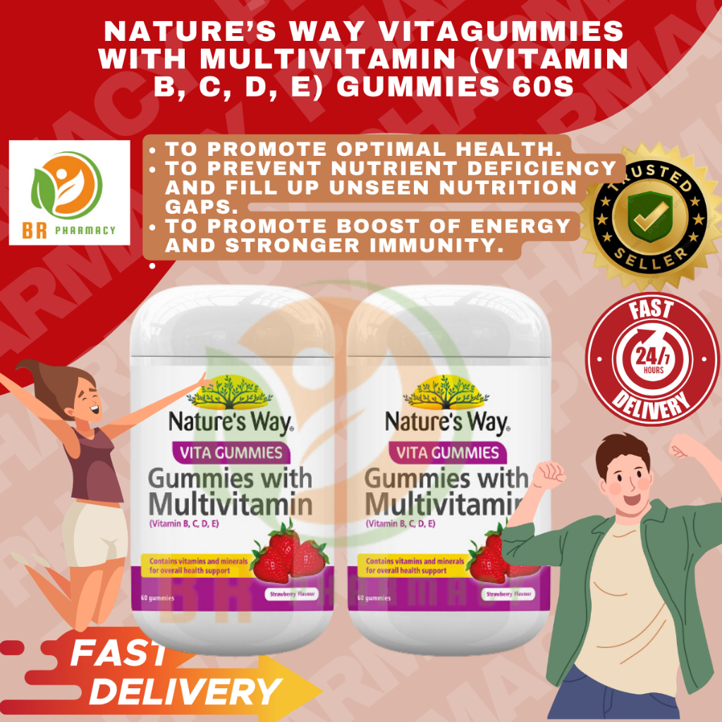 Nature’s Way VitaGummies With Multivitamin (Vitamin B, C, D, E) Gummies ...