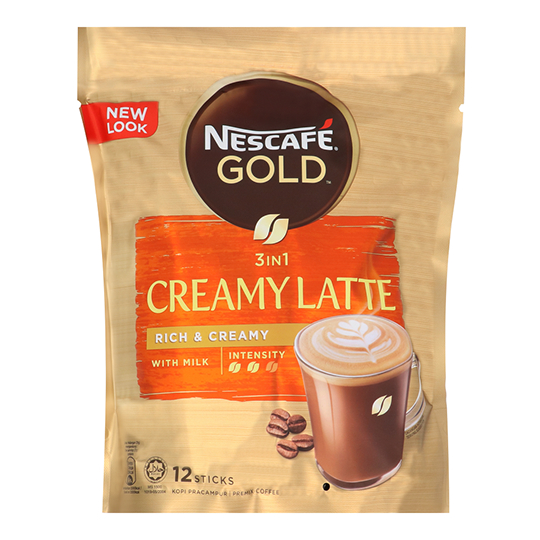 Nescafe Gold 3 in 1 Creamy Latte With Milk Rich & Creamy 12 Stick x 31g ...