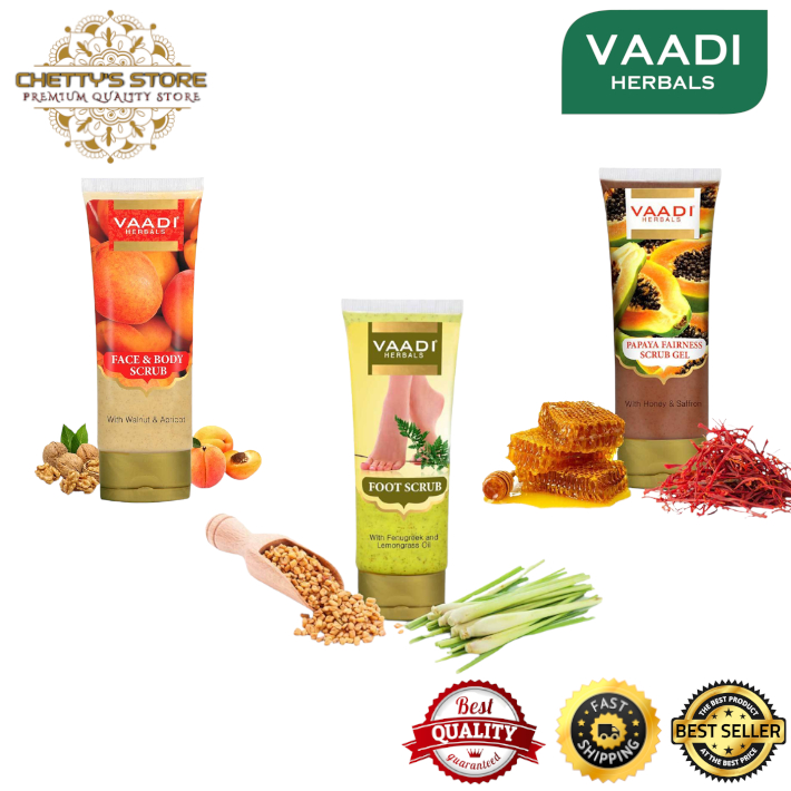 VAADI HERBALS Organic Face/Foot Scrub 110g (Foot Scrub Fenugreek